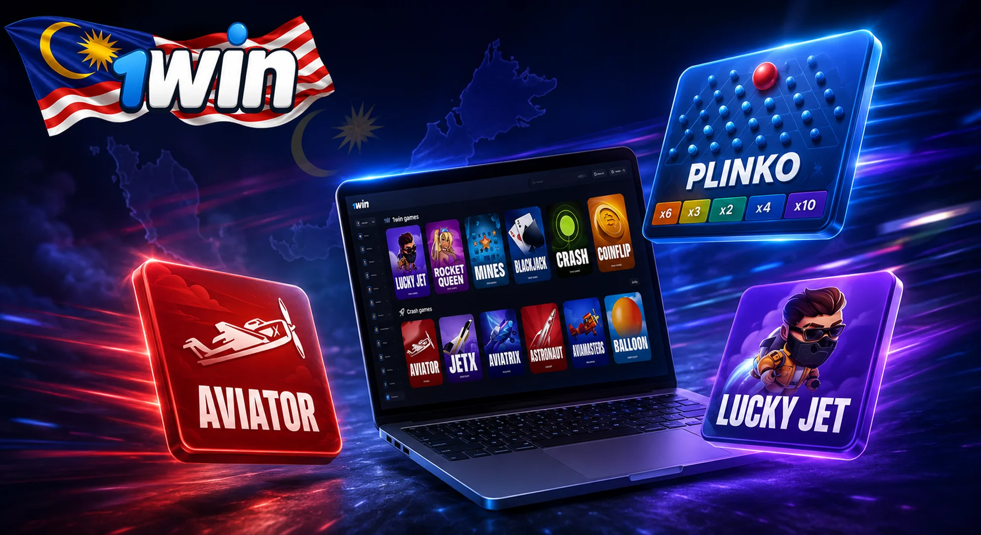 1win crash and instant games