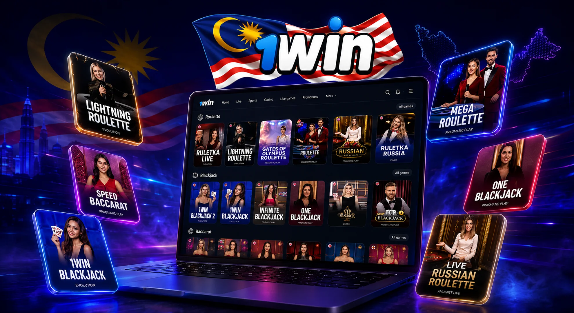1win live casino Malaysia